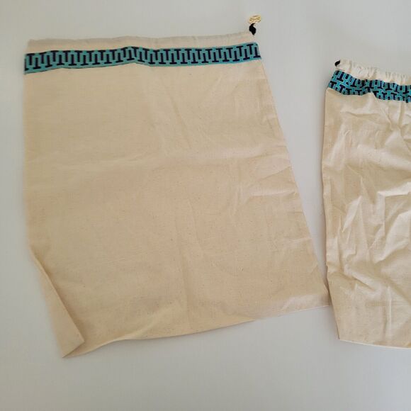 Tory Burch Medium Dust Bags 12X 15 Inch Sleeper Drawstring Beige Pouch Lot Set 2 - Picture 3 of 6